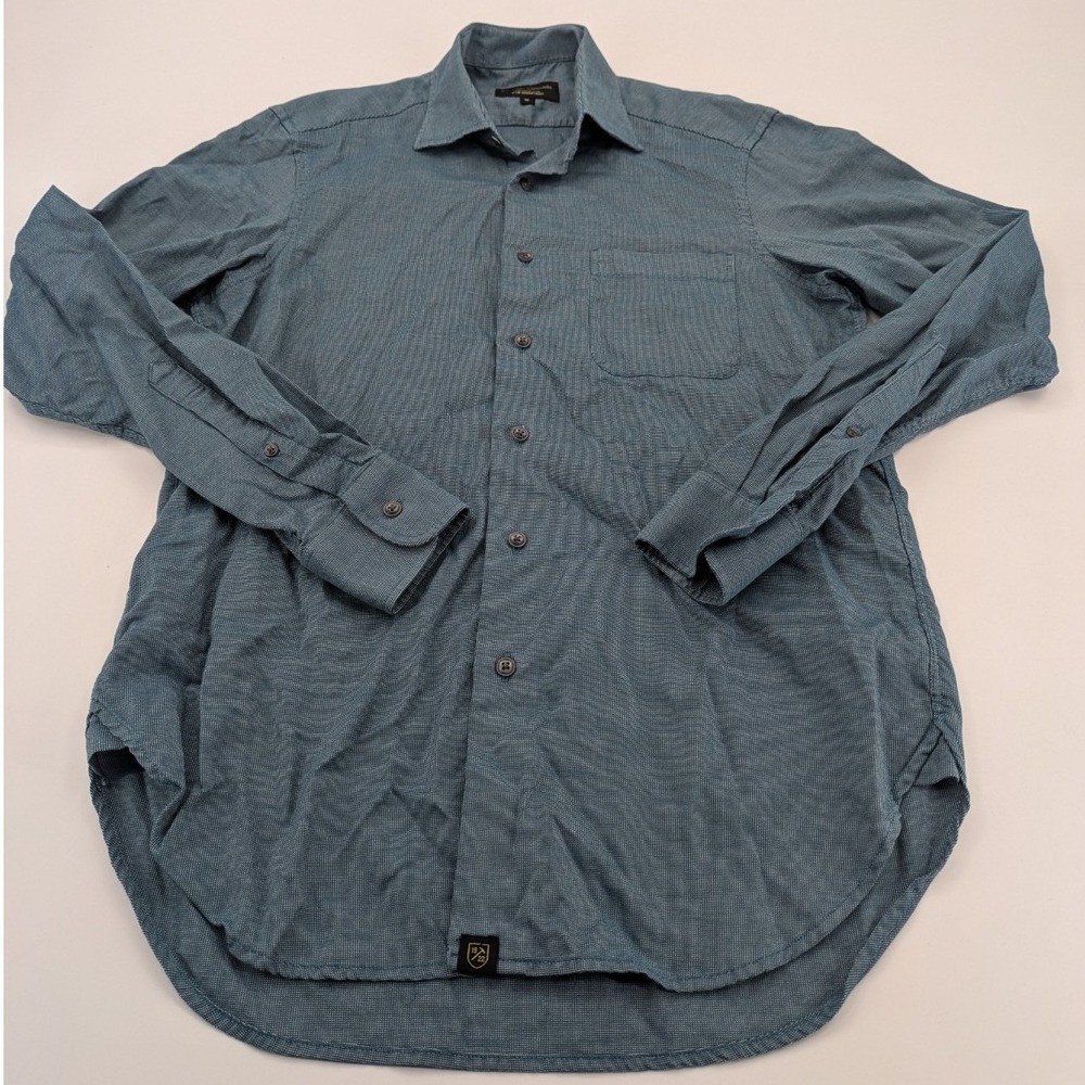 Allen Edmonds Shirt Mens Medium Green Button Down Cotton Long Sleeve